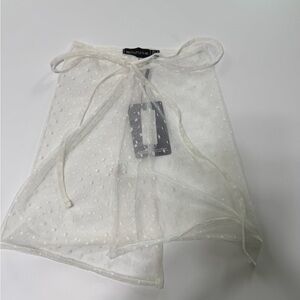 PrettyLittleThing Ivory Mesh Skirt